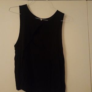 Free People - Womans Medium Black Tank Top/Blouse